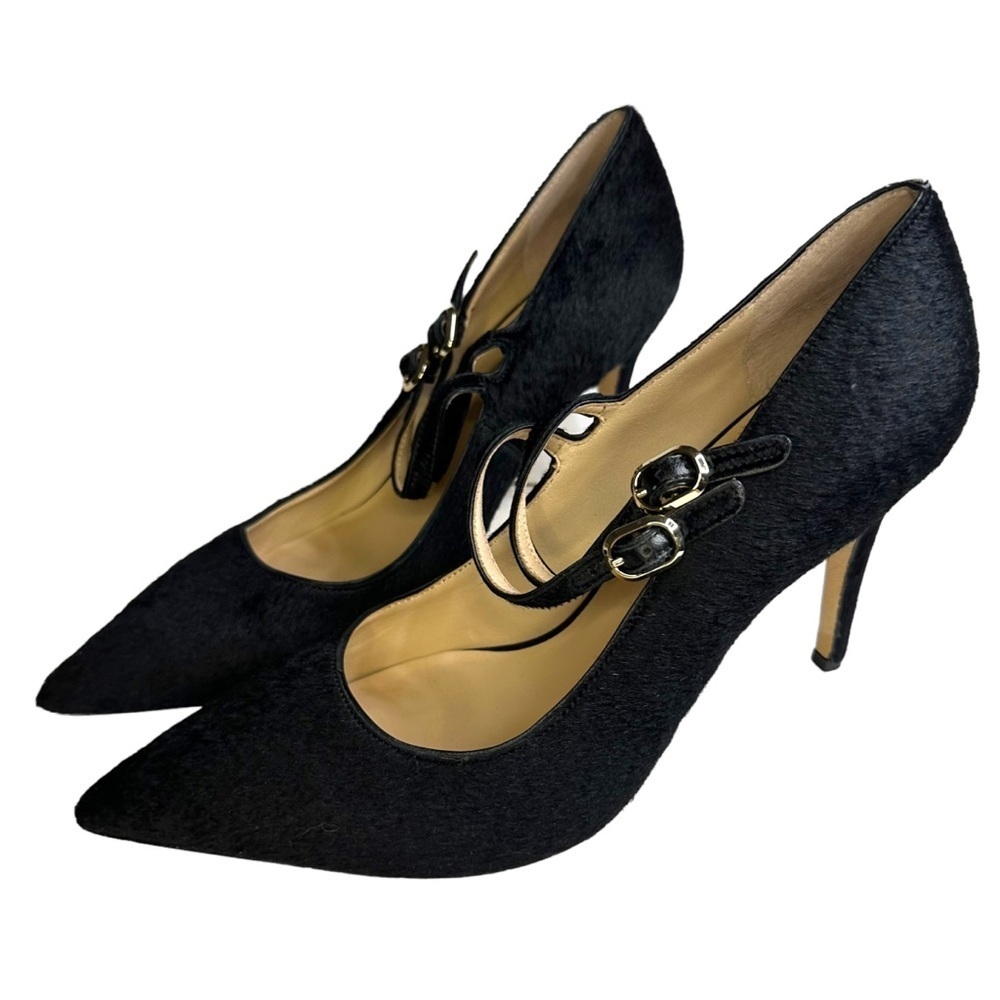 Kate Spade New York Black Bos Taurus Hair Stiletto Mary-Jane Pumps Size 9.5